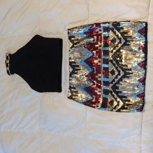 Beautiful crop top and skirt